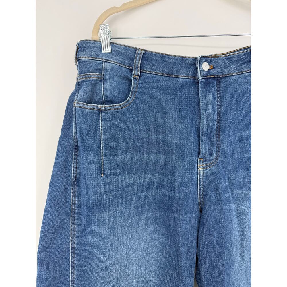 Anthropologie Pilcro Kenna Mid-Rise Heritage Crop Barrel Jeans Medium Wash 16W - Picture 5 of 13